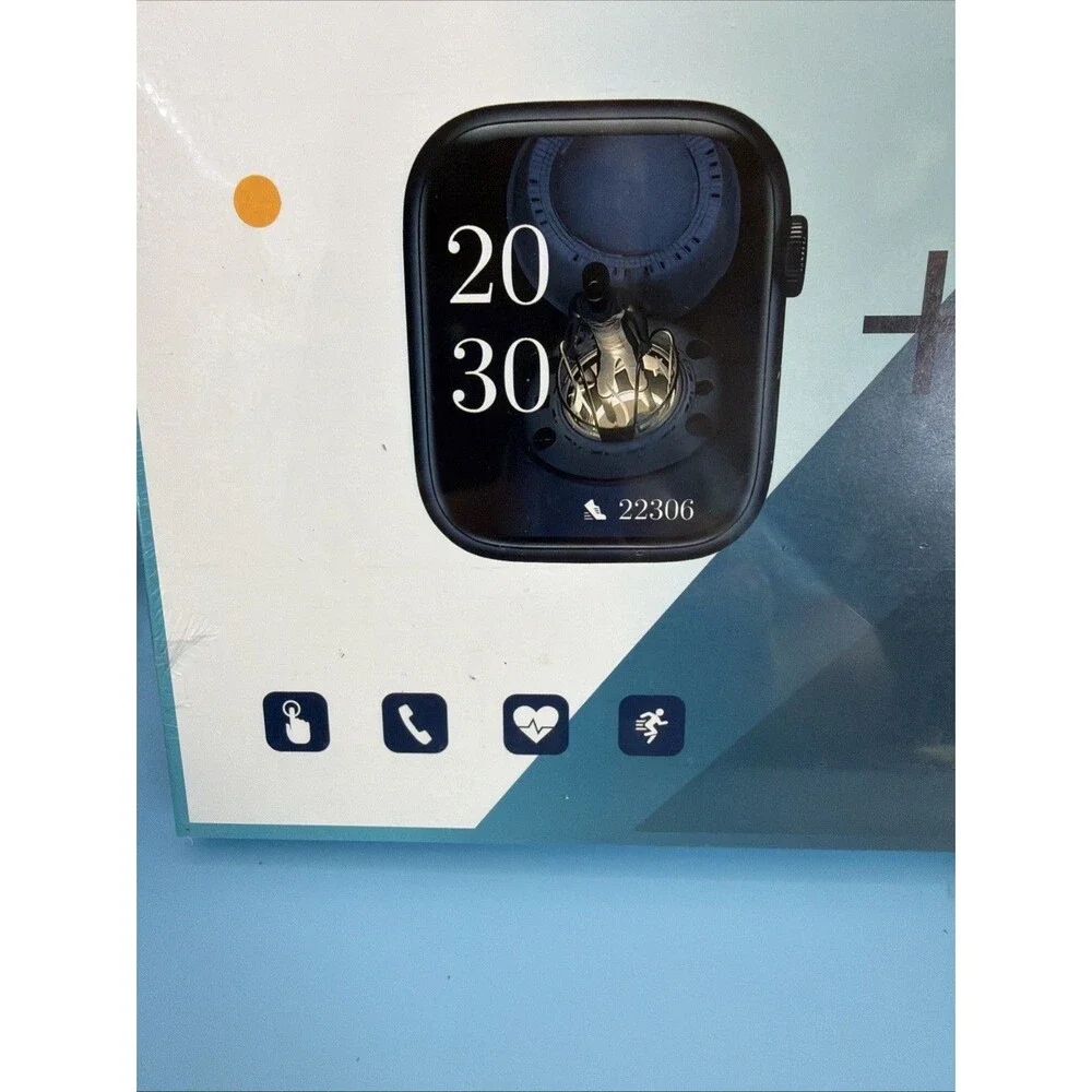 S2000Promax Smart Watch Black Case 7 Multicolor Bands And Earbuds Included.